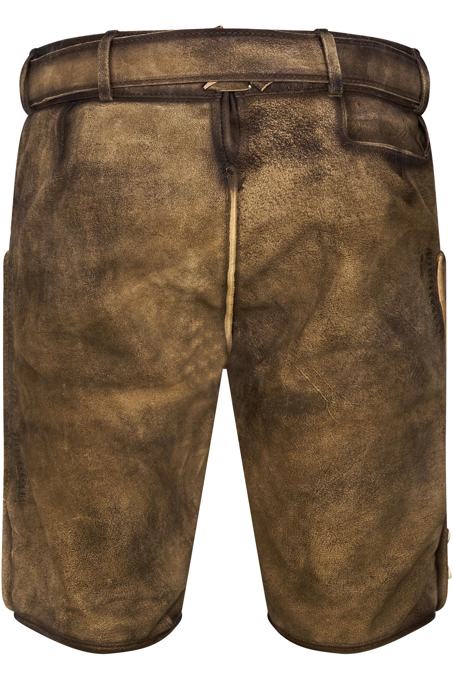 Hellbraune Gamsbock Lederhose Bertl